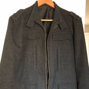 Grey pin strip jacket